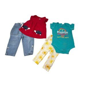 Baby Girl's - Jeans, Red Top, Leggings, Turquoise‎ Bodysuit - Size 12M and 6-12M